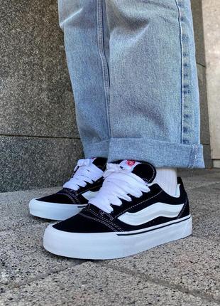 Стильные кеды vans knu skool black/white2 фото