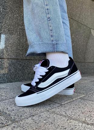 Стильные кеды vans knu skool black/white4 фото