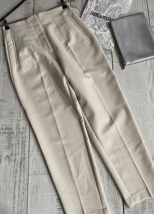 Брюки цвета пломбир zara pp m