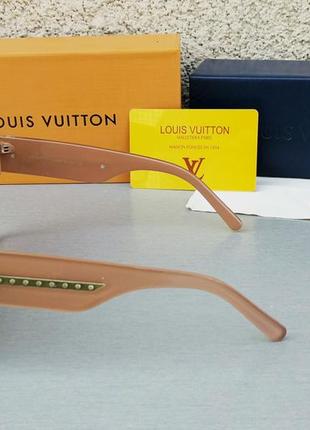 Louis vuitton очки большие женские солнцезащитные бежевые с градиентом3 фото