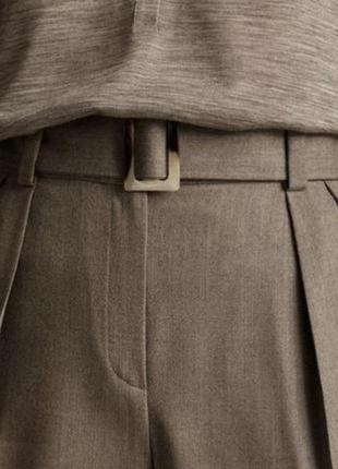 Шерстяные брюки с защипами xs  от massimo dutti4 фото