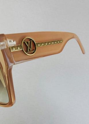Louis vuitton очки большие женские солнцезащитные бежевые с градиентом9 фото