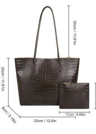 Чорна жіноча сумка + гаманець5 фото