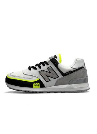 Демісезон new balance 574 tp2 white yellow neon