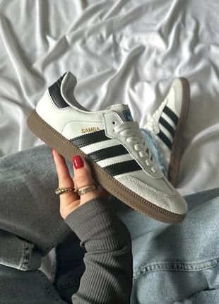 Adidas samba og white женские кроссовки адидас самба белые кожаные