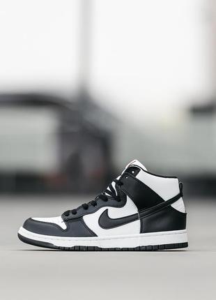Nike sb dunk high panda black white чоловічі брендові кросівки демі чорно білі демисезонные кроссовки черно белые6 фото