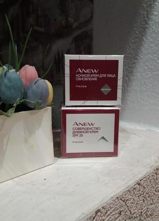 Набір денний нічний крем від зморшок anew avon ейвон