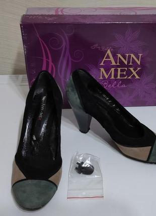 Туфли замшевые ann mex (польша)/туфлі замшеві 37 р.1 фото