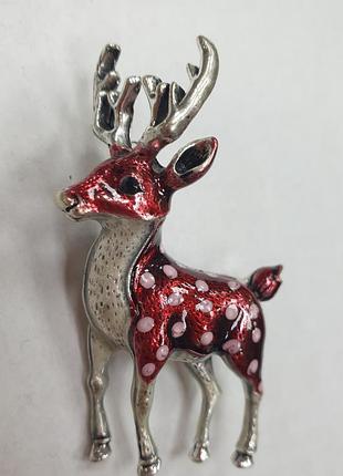 Объемная 3d брошь " благородный олень"
