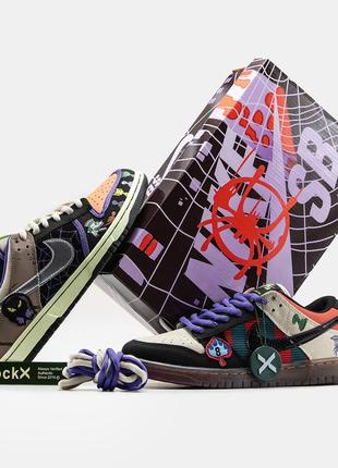 Nike sb dunk low x halloween custom брендові кросівки демі з хоррор нашивками ексклюзив лімітовані кроссовки демисезонные с нашивками1 фото