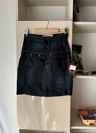 Stradivarius vintage спідниця/топ джинсовая темно синяя „diesel”