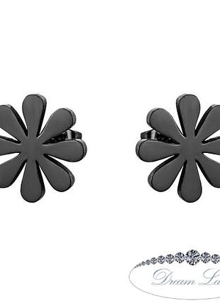 Сережки з нержавіючої медицинськои сталі з емаллю "квітка"