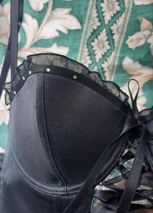 Женское черное корсет топ бралет сексуальное эротическое белье5 фото