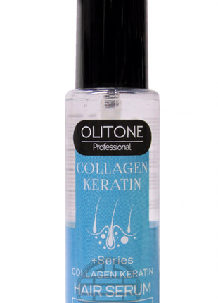 Сироватка для гладкого та пружного волосся "колаген + кератин" olitone, 100 мл1 фото
