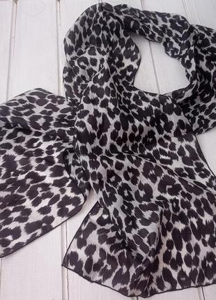 Шелковый шарф платок платок платок шелк silk леопардовый леопард далматинец1 фото