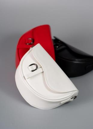 Женская сумка белая сумка полукруг белый клатч сумочка кроссбоди через плечо