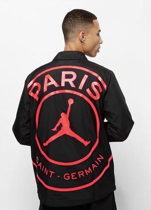 Чоловіча куртка вітровка джордан париж jordan x paris saint-germain coach jacket