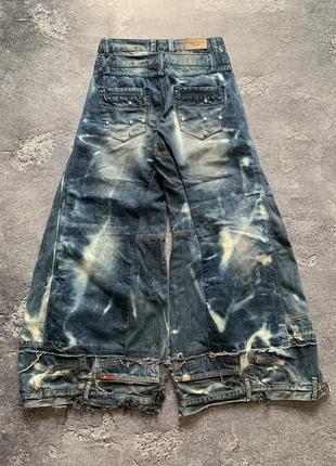 Extremely oversized faded jeans streetwear y2k sk8 vintage archive punk gothic opium avant  merch affliction  new rock4 фото