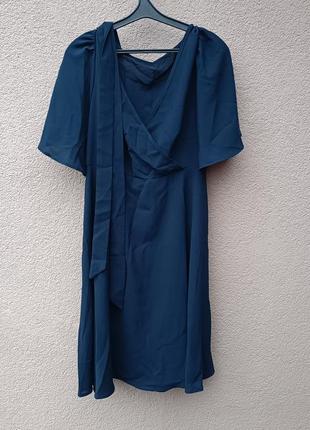 Темно синее платье shein curve 48-50р.