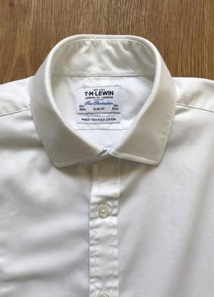 Рубашка белая t.m.lewin длинный рукав размер m1 фото
