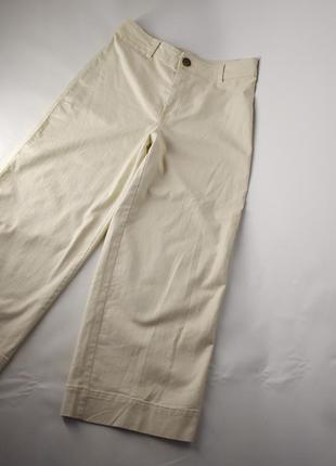 Светло-бежевые широкие джинсы-кюлоты h&m