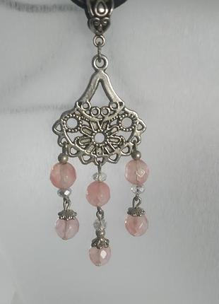 "кавуновий" турмалін. кулон. підвіска.