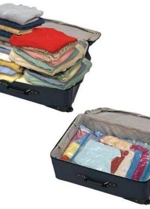 Вакуумный пакет для хранения вещей (одежды) 60х50 см пакет для перевозки вещей1 фото