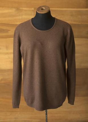 Базовый коричневый кашемировый женский свитер edward`s, размер s, m