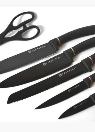 Набор ножей с подставкой edenberg eb-11026black черные2 фото