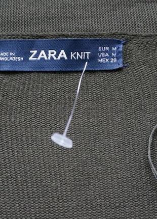 Кардиган хаки с кожаными рукавами zara размер м8 фото