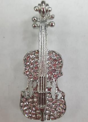 Объемная 3d брошь "скрыпка"