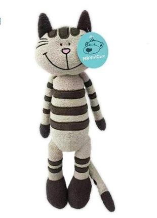 Мягкая игрушка кот плюшевый 33 см плюш серый