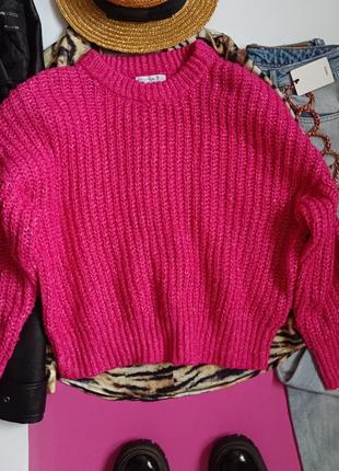 🐝 яркий малиновый свитер primark 12/144 фото