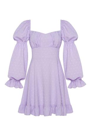 Трендовое мини платье сукня міні cher 17 бузкова1 фото