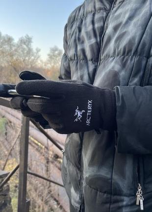 Чоловічі зимові рукавички arcteryx. теплі чоловічі рукавички арктерікс чорні