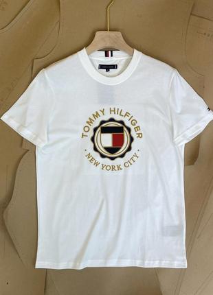 Мужская футболка tommy hilfiger белая серая синяя