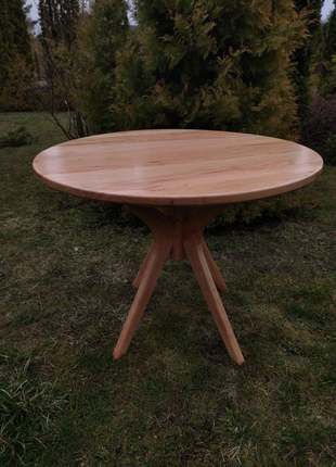 Стіл круглий кухонний із масива дерева6 фото