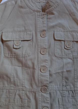 100% cotton бежевый пиджак2 фото