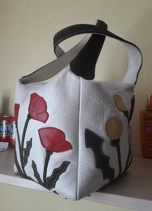 Гарна шкіряна сумка "пові квіти" від вітчизняного бренда unique-u2 фото