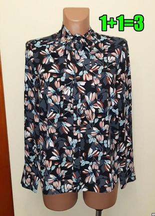 💥1+1=3 шикарная черная блуза блузка в цветочный принт tu, размер 44 - 461 фото