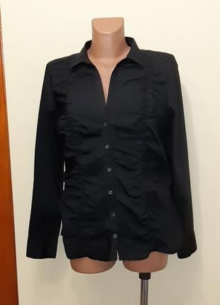 💥1+1=3 шикарна чорна блуза блузка з драпіруванням h&m, розмір 50 - 52