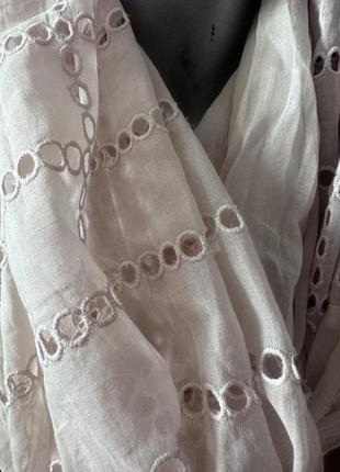 Розкішний гарний жіночий ажурний снуд з вишивкою від tcm tchibo (чібо), німеччина3 фото