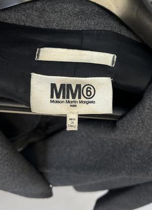 Mm6 maison martin margiela (42) сіре вовняне пальто4 фото