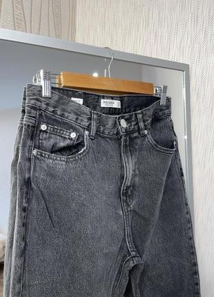 Идеальные базовые графитовые джинсовые mom на высокой посадке от pull &amp; bear6 фото