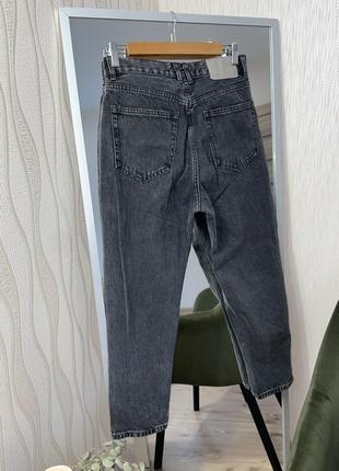 Идеальные базовые графитовые джинсовые mom на высокой посадке от pull &amp; bear7 фото