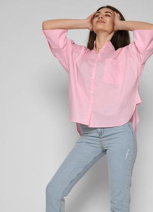 Розовая модная рубашка свободного фасона2 фото
