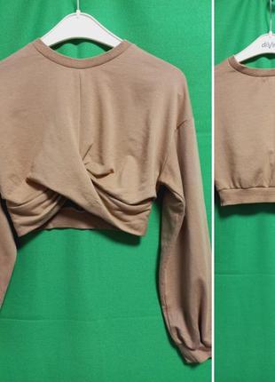 Тонкий кроп топ с длинными рукавами shein.  zara