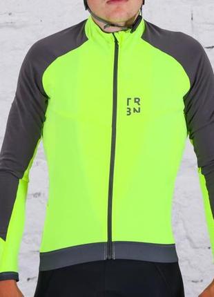 Велоджерсі decathlon triban rc 500 long sleeve cycling jersey yellow (xl) велоформа
