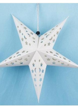 Картонна зірка для свята 45 см білий
