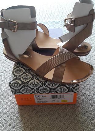 Стильні шкіряні сандалі кольору бронза бренд isola розмір 7.5